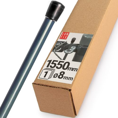 LUN FIX Zaunpfosten 1550x8 mm Anthrazit für Maschendraht Drahtzaun, 1 St. | Für Zaungeflecht, Spanndraht, Maschendraht, Maschendrahtzaun Zubehör, Zaunsysteme, Drahtspanner Anthrazit, Einfache Montage
