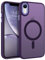 VENINGO Magnetica Cover per iphone XR Custodia Compatibile con MagSafe Cover Traslucida Opaca Silicone Tpu Anti Impronte Digitali Custodia per iphone XR 6,1 Pollice Scuro Viola