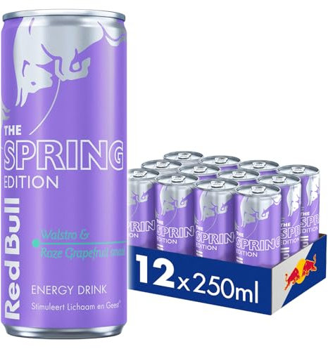 Red Bull Energy Drink Spring Edition, Walstro & Pink Grapefruit, 12 x 250 ml I Energy Drink mit frischem Walstroh & Pink Grapefruit Geschmack I Stimuliert Körper und Geist