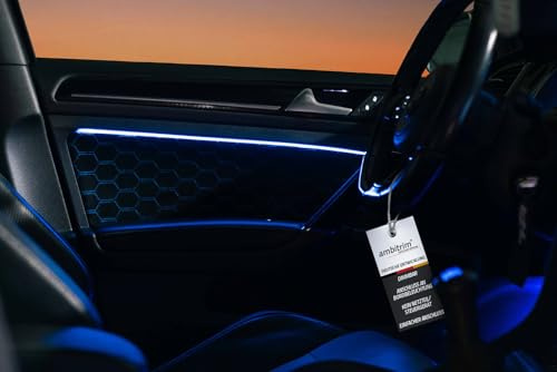 ambitrim® Digital LED einfarbig Ambientebeleuchtung universell passend (Blau, 4 Türen + 1 Armaturenbrett)