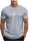 UHouse Tee Shirt Homme Sport Tshirt à Manches Courtes T-Shirts Ete Imprimé Teeshirt Col Rond Haut D'Été Streetwear Grande Taille Fin Cut Top Coton Délavé Habit Prime Gris XL