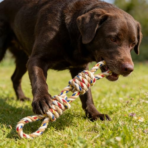 HESUILONG Dog Rope Toy Dog Teething Toys Rope Chew Toys Safe Braided Design Healthy Gift for Medium Large Dogs 60 cm (60 cm)