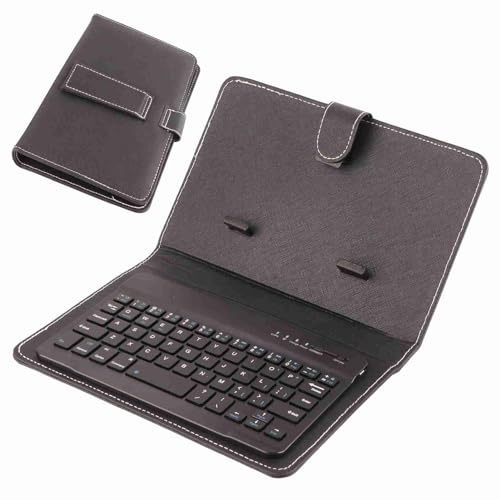 Fydun Universal Keyboard Flip Case Cover mit Stand für Telefone Pink (Black)