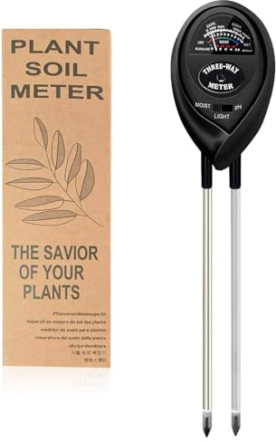 MEPHILIMIA Bodentester für Garten, Boden-pH-Messer 3-in-1 Bodentest Messgerät für Feuchtigkeit/Leuchtung/pH, Boden-Feuchtigkeitsmessgerät