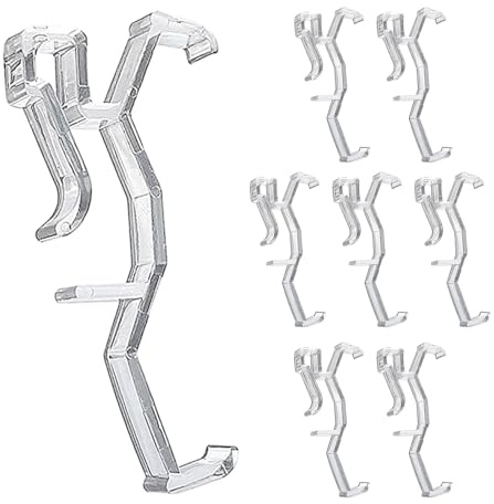 VBSYUYQ 8 Pcs 2 Inch Clear Valance Clips, Hidden Retainer Holder Clips for 50mm Horizontal Faux & Wood Blinds, Transparent POM Blind Valance Clips for Window Blinds Replacement Parts
