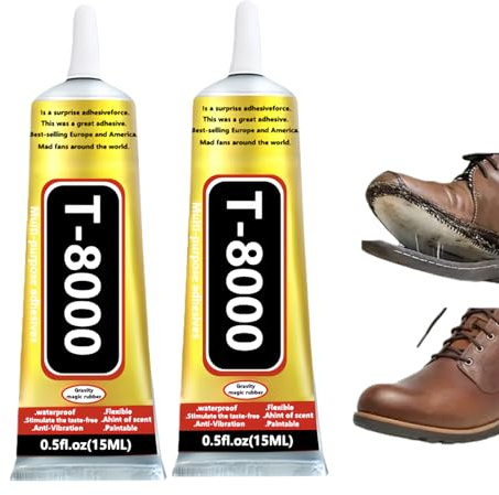 2PCS T8000 Multi-Function Super Glue,All Purpose Strong Clear Adhesive for Plastic,Metal,Glass,Rubber,Fabric,Wood & Jewellery Repair,Waterproof Craft Glue for Phone Screen,Electronics,Rhinestone