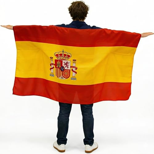 AURALIN Capa bandera España 150×90 cm poliéster para aficionados fútbol