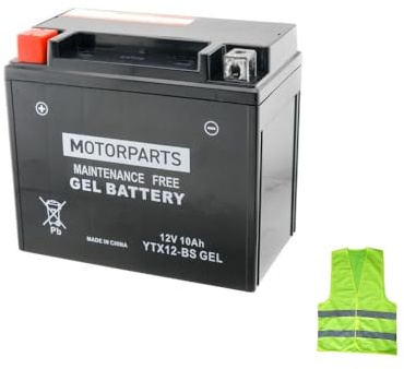 BATTERIA MOTO YTX12-BS 12VOLT 10AH AMPERE BATTERIE SCOOTER IN GEL COMPATIBILE CON PIAGGI-O X7 EVO E3 300 anno dal 2009 al 2012 150X87X130MM FORNITA CARICA E PRONTA PER ESSERE UTILIZZATA