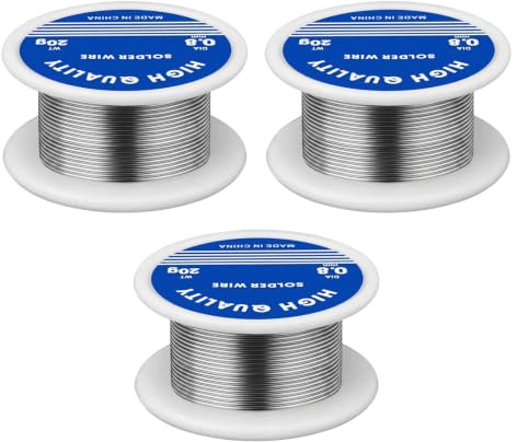 3Pcs Rolls Solder Wire, Flux Core Welding Wire with Leaded Solder, for Electronics Component Repair, Circuit Board Maintenance, DIY Project Assembly, Precision Electronic Silver Solder Tasks