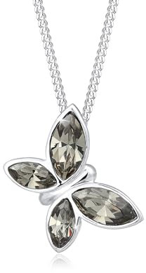 Elli PREMIUM Halskette Damen mit Anhänger Schmetterling Kristalle in 925 Sterling Silber 45 cm lang