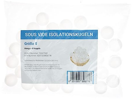 30 Sous Vide Kugeln, Durchmesser 38 mm, Isolationskugeln - Material: Polypropylen - Gegen Wärme- und Verdunstungsverlust