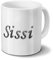 printplanet Tasse mit Namen Sissi - Motiv Chrom-Schriftzug - Namenstasse, Kaffeebecher, Mug, Becher, Kaffeetasse - Farbe Weiß