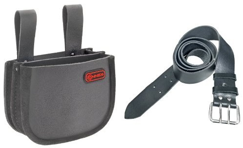 Connex Nageltasche mit 2 Fächern, Leder, COX951065 + Connex COX951030 Ledergürtel 1250 x 40 mm, schwarz