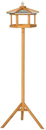 PawHut Wooden Bird Table Bird Feeder Feeding Station 153Hcm | Garden Use