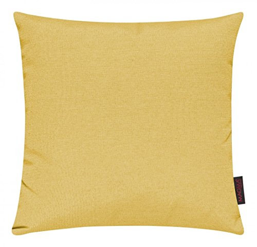 Magma Kissenhülle FINO - 40 x 40 cm - 2er Set - Hülle mit Reißverschluss - einfarbig - knitterarm und fest - waschbar, Farbe:Magma_Sonnengelb_044