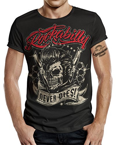 T-Shirt Rockabilly Design: Big Size Print Rockabilly Never Dies!