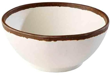 APS 84571 Schale CROCKER, Ø 16 cm, Höhe 7 cm, 0,7 Liter, Melamin, creme mit braunem Rand