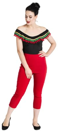 Hell Bunny Tina Fitted Stetchy Capris Pants
