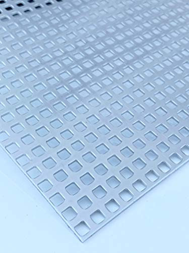 Bestell_dein_lochblech Aluminium-Lochblech QG5-8 1,5 mm dick Zuschnitt individuell auf Maß NEU Silber Eloxiert (500 mm x 100 mm)
