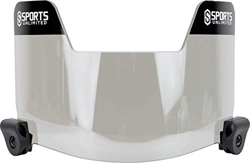 Sports Unlimited Universelles Fußballvisier für Helm, Fußballhelm-Visier, (klar, schwarz und verspiegelt)