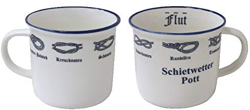 Rahlf Becher mit Knoten, Schietwetter, innen Ebbe & Flut, ca 13x9 cm