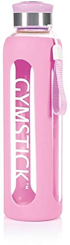 Gymstick Bouteille d'eau en verre - Bouteille d'eau - Rose - 600 ml