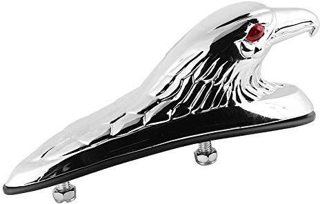 Motorrad Kotflügel Chrom Adler Kopf, Akozon Universal Front Kotflügel Dekor Ornament Adlerkopf Statue