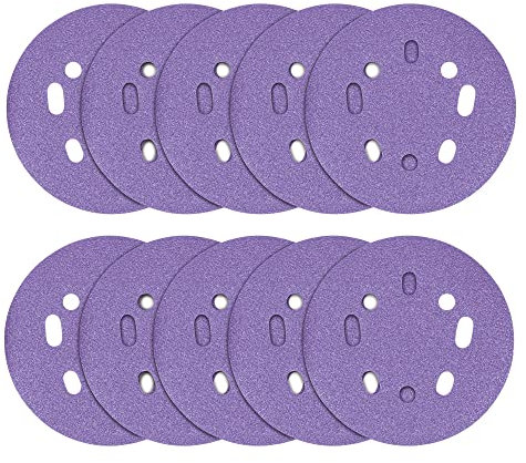 Trend Aluminium Oxide 125mm Random Orbit 180 Grit Abrasive Sanding Discs, AB/125/180A, Pack of 10