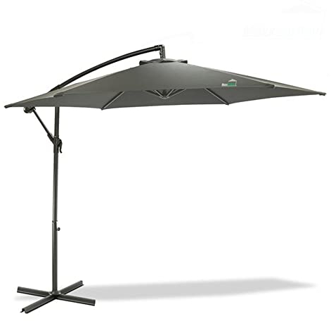 MaxxGarden Sombrilla de aluminio Octogonal, reclinable, con patas de acero, diámetro 3 x 2,5 h, color gris