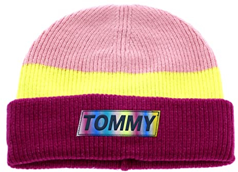Tommy Hilfiger Youth Tommy Beanie Autumn Plum/Yellow Mix