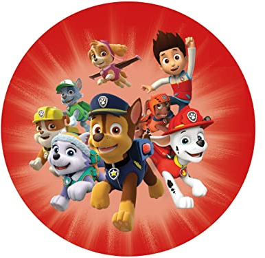 Tortenaufleger Paw Patrol rot, rund 20cm Fondantpapier PREMIUM