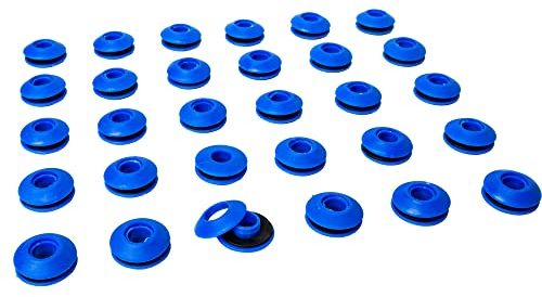 Matec Ösen Set 30 Stück blau für Planen 28x28x12 mm Kunststoffösen für Abdeckplane Poolplane