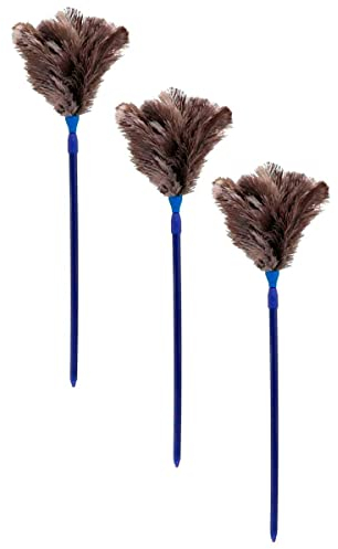 AC – Pack de 3 plumeros de Avestruz Maxi Extensible 57-105cm, Mango de plástico con Agujero, Plumas Suaves, Reutilizable, Lavable, Quitar el Polvo, Telas de araña, Limpieza del hogar, Oficina