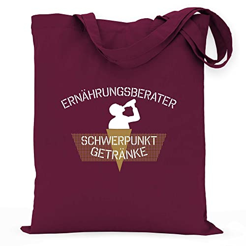 wowshirt Stoffbeutel Jutebeutel Ernährungsberater Schwerpunkt Getränke Alkohol-Liebhaber Geschenk Biertrinker Saufen, Farbe:Burgundy