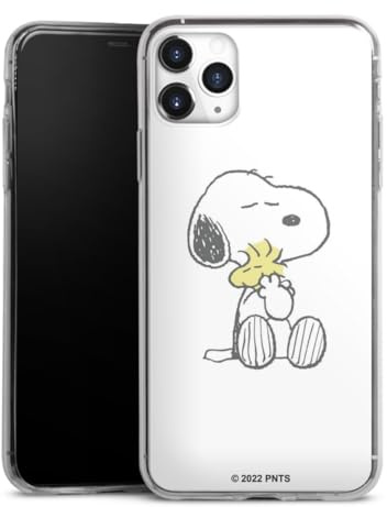 Slim Case kompatibel mit Apple iPhone 11 Pro Max Silikon Handyhülle transparent Hülle extra dünn Peanuts Snoopy Liebe