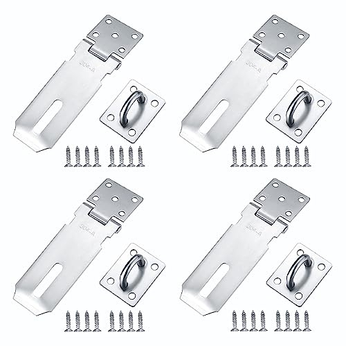 4 Pcs Candado Puerta Habitacion,Cerrojos para Puertas,Cerrojo Puerta Exterior,Cerrojo de Candado,Cierres para Candado para Armario Puerta Portón