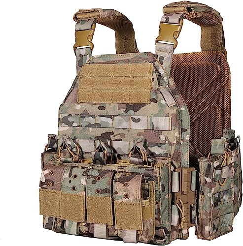 ACEXIER Tactical Vest Plate Carrier Jacket Outdoor Hunting Protective Adjustable MOLLE Vest CS Combat Accessories