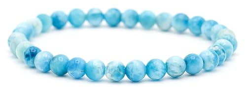 Miracles Minéraux Perlenarmband, rund, 6 mm, Naturstein, französische Handwerkskunst, mehr als 60 Auswahlmöglichkeiten