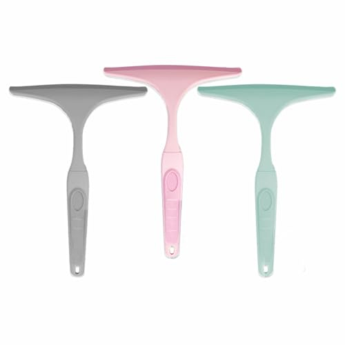 3HA HAHAHA Assorted Color 1pc Squeegee Wiper, 31.3cm x 17.5cm x 2.7cm, Plastic, Rubber Blade, TPR Handle, Heavy Duty, Easy Storage, Suitable for Glass, Mirrors, Tiles, Car Windows