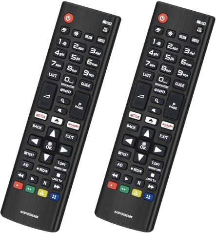 (2 Pack) UNOCAR AKB75095308 AKB75095307 AKB74915324 Smart Remote Control for LG Smart TV 4K UHD Ultra HD TVs, LG Full HD 1080P HDR 3D HDTV LCD LED and LG Smart Remote, with Netflix Amazon buttons