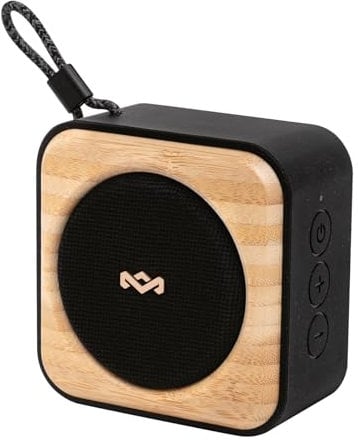 House of Marley Roots Bluetooth Speaker - Small Portable Bluetooth Speaker for Travel & Outdoor, Weatherproof & IP67 Waterproof Rating, 10Hr Playtime - Wireless Rechargeable Speakers for Phone, Black