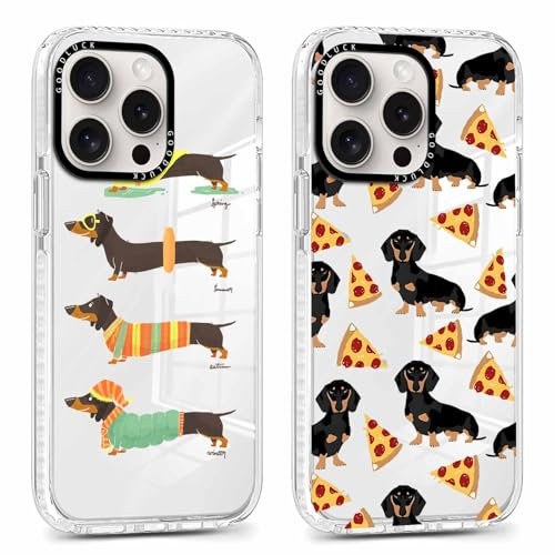Xylota 2 Pezzi Cover per iPhone 16 Pro 6,3, Trasparente Carina Disegni Cane Cartoon Custodia, Morbida Silicone Ultra Sottile TPU Bumper Antiurto Chiaro Protettiva Case per iPhone 16 Pro