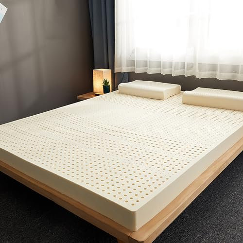 HBALDTEDC Latexmatratzen，Doppelmatratze, Naturlatex, organisch, atmungsaktiv und komfortabel, langlebig und Nicht leicht zusammenzufallen, Matratzenauflage, Naturlatexmatratze(10cm,200x220cm)