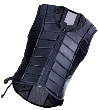 Gilet da Equitazione Nero Traspirante da Uomo, Gilet Protettivo da Equitazione, M