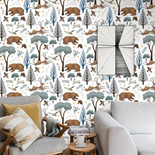 OFZVEO Self Adhesive Wallpaper 44.5×300cm Animal Peel and Stick Wallpaper Leaf Animal Stick on Wallpaper for Living Room Bedroom Kitchen Wall Cabinets Decor Worktop Vinyl Covering