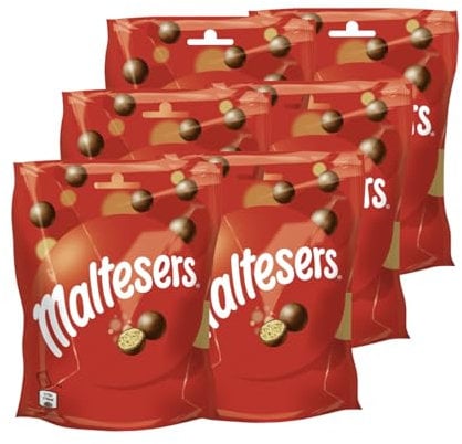 MALTESERS 6x 102g Schokokugeln Malzfüllung mit Milchschokoladenüberzug Schokolade
