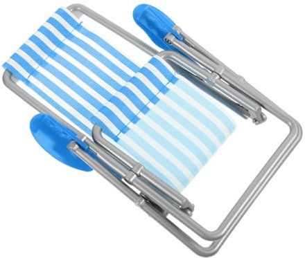 LALADEFIEE Strandliegestuhl Für Puppenhaus Faltbarer Blauer Strandstuhl Stoffbezug Für Miniaturdekorationen Und Spielzeugzubehör