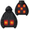 Beheizbarer Hoodie für Herren Damen Beheizte Jacken mit 5 Heizzonen Elektrische Beheizte Heizweste Kapuzenpullover Aktualisierte Version USB Beheizte Beheizbarer Pullover Hoody mit Kapuze 2024 Neu
