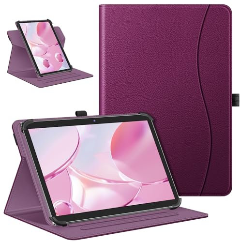 Fintie Tablet Hülle Universal für DOOGEE Tab A9/U10/T10W 10, Whitedeer/HotLight/TPZ 10 Zoll, DOOGEE U11/Hcjip 11 Zoll, 360 Grad drehbar Schutzhülle für 9-11 Tablet Hülle, Lila