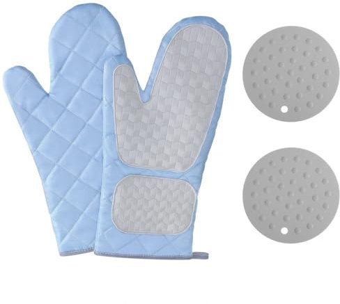 Guantes de silicona for hornear Manoplas de silicona for horno de cocina for adultos Guantes de silicona antideslizantes Guantes de aislamiento térmico de silicona Manoplas Manoplas de cocina multifun